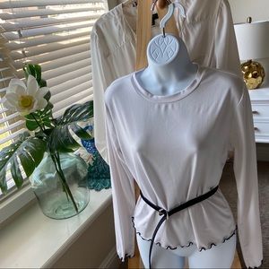 White long sleeve shirt with black trim!